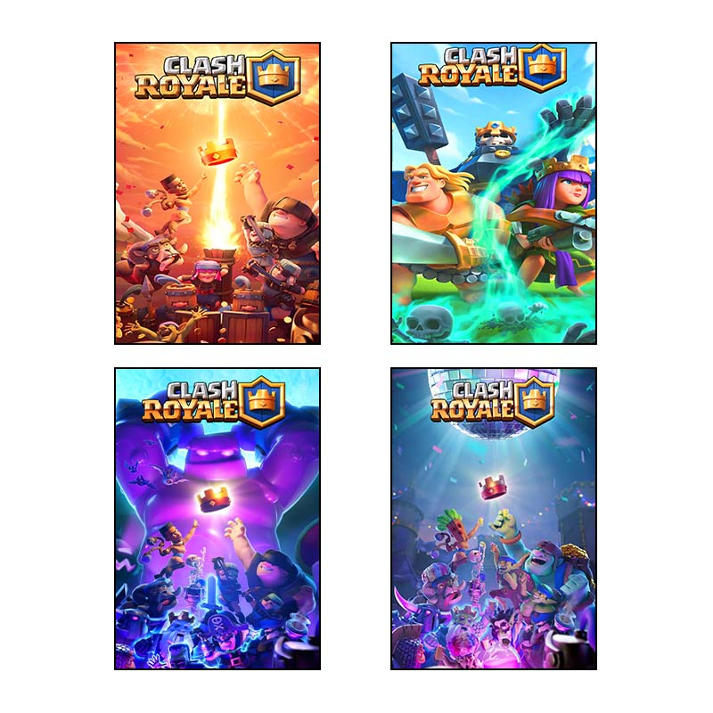تابلو شاسي کارنيکا طرح کلش رویال Clash Royale کد 14676 مجموعه 4 عددی