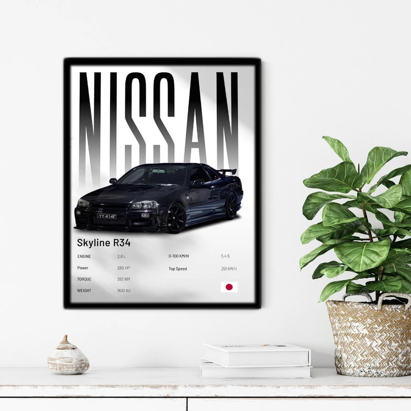 تابلو آتریسا طرح ماشین NISSAN مدل ATC72 فریم مشکی