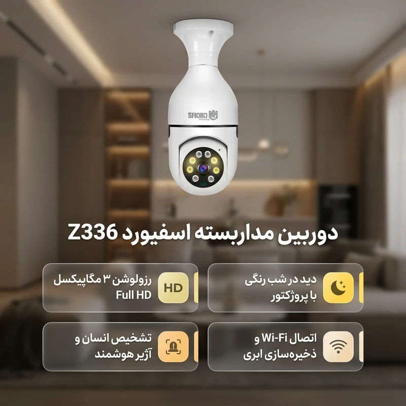 عکس شماره 2 : دوربین مداربسته تحت شبکه اسفیورد مدل z336