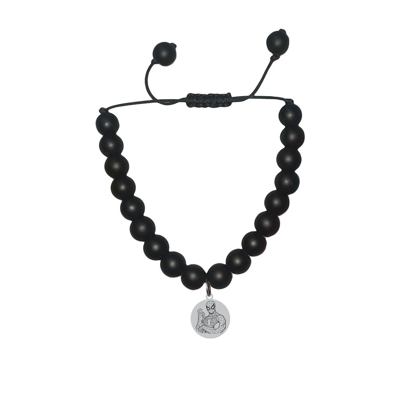 دستبند مهره‌ای هایکا مدل فانتزی اسپایدرمن مرد عنکبوتی کد ja.h 157