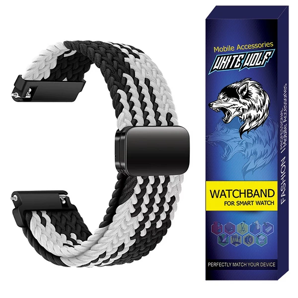 بند وایت ولف مدل W-Braided مناسب برای ساعت هوشمند کیو سی وای QCY GTC / QCY GTS / QCY GT / QCY GS (22MM)