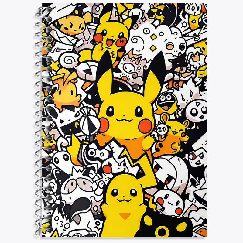 دفتر زبان 50 برگ خندالو مدل سه خط طرح انیمه پوکمون کد N2063