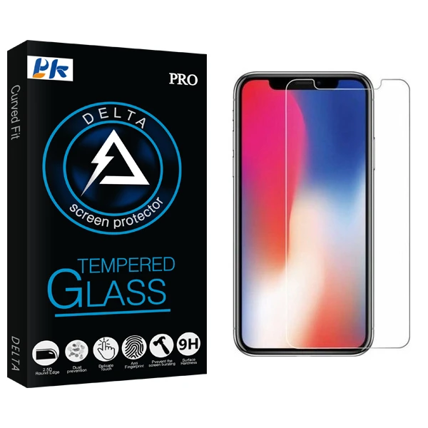 محافظ صفحه نمایش پی کی مدل Delta Glass مناسب برای گوشی موبایل اپل iPhone X