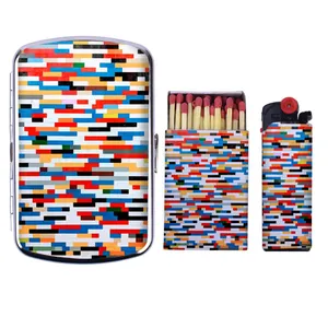    جا سیگاری مدل colorful کد H10 به همراه فندک و کبریت