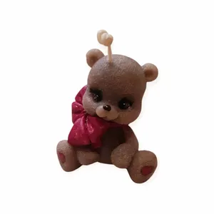 شمع دست ساز مدل تدی پاپیون دار