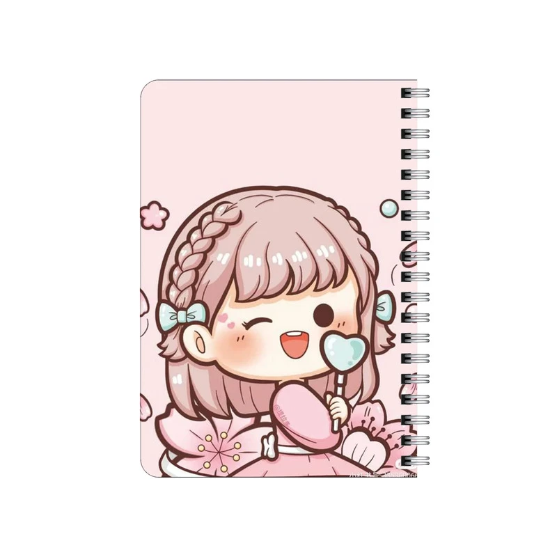 دفترچه یادداشت بامبیلیپ مدل چوبی طرح دختر و آبنبات قلبی کد 0109321