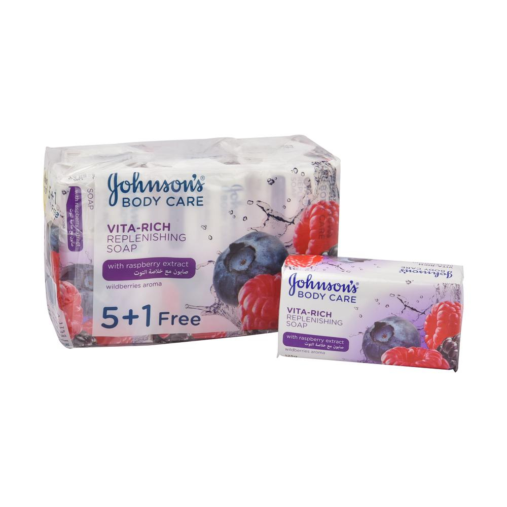صابون شستشو جانسون مدل Wild Berries وزن 125 گرم بسته 6 عددی