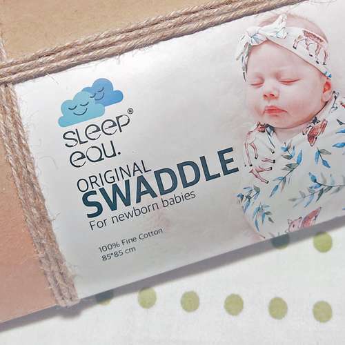 قنداق نوزادی اسلیپ ایکو مدل Swaddle کد SWBL به همراه هدبند