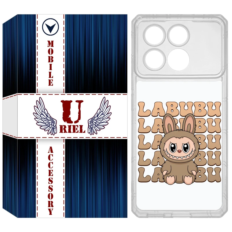 کاور یوریل مدل Clear کد 134 طرح لبوبو Labubu مناسب برای گوشی موبایل شیائومی Poco X6 Pro