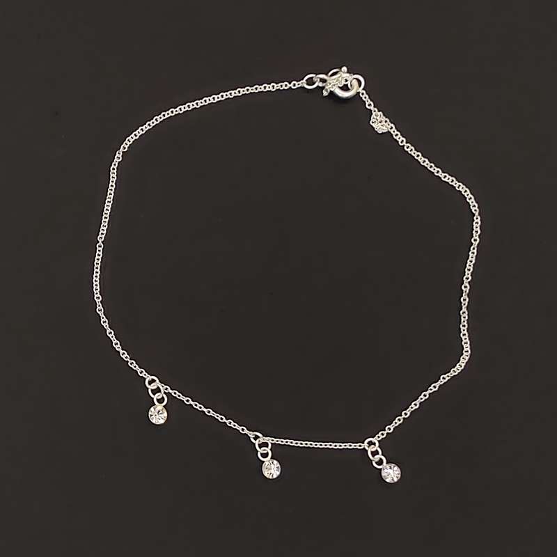 پابند نقره زنانه اکسسورایز مدل نگین آویز