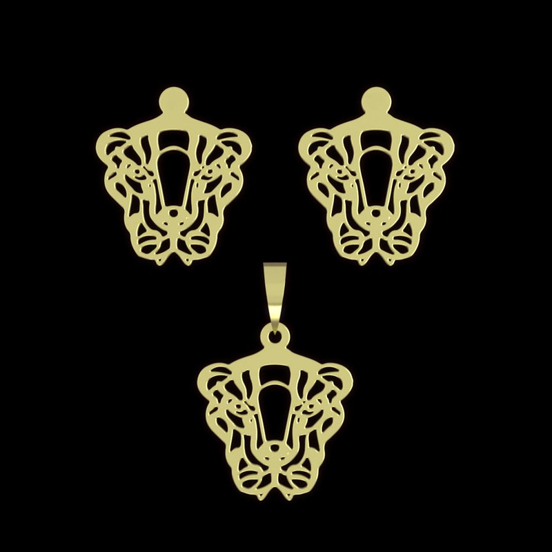 نیم ست طلا 18 عیار زنانه مدوپد مدل ببر کد NA11683