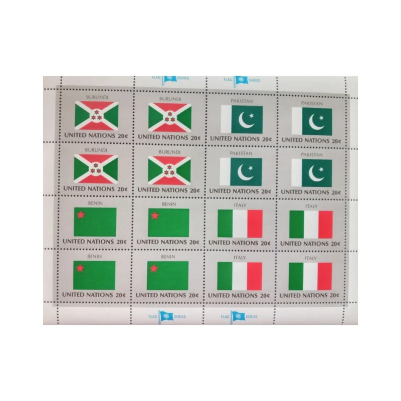 تمبر یادگاری مدل سازمان ملل پرچم مجموعه 16 عددی 