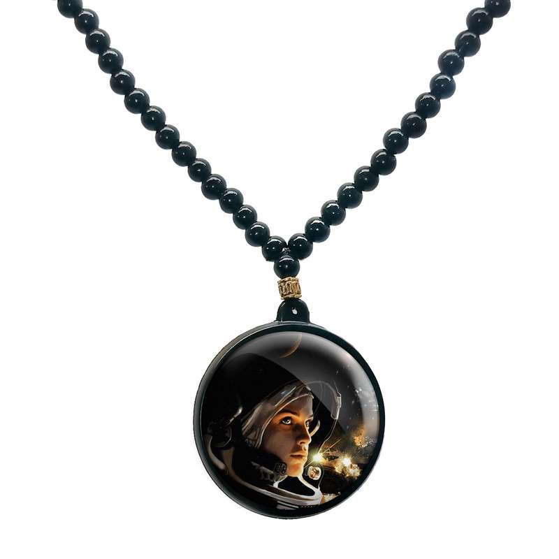 گردنبند پرمانه طرح Interstellar کد pmd.24259 مدل دو طرفه