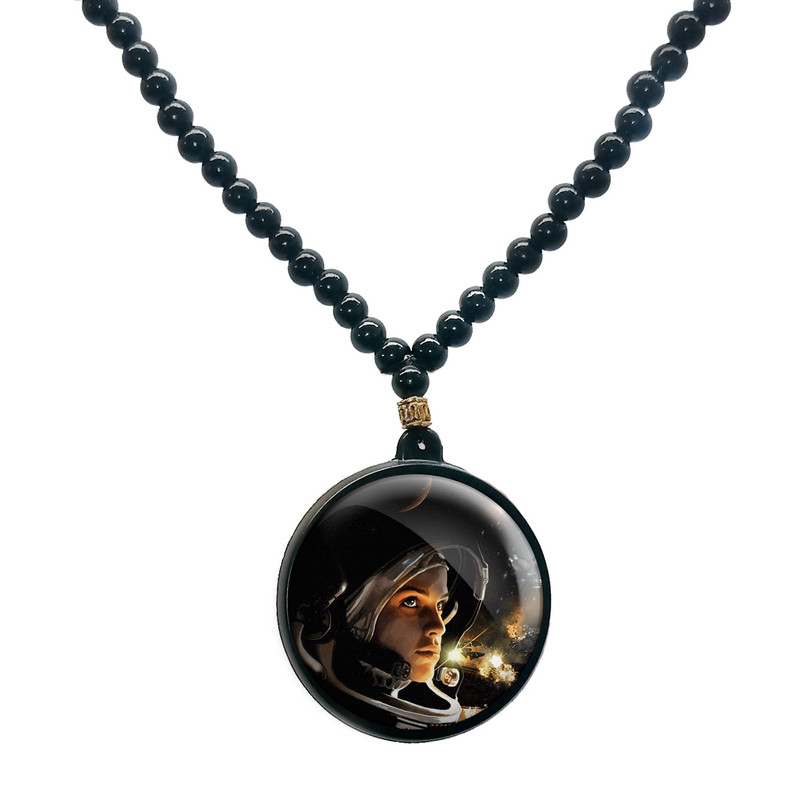 گردنبند پرمانه طرح Interstellar کد pmd.24259 مدل دو طرفه