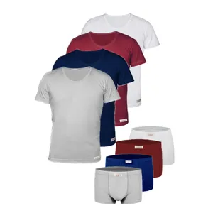 ست شورت و زیرپوش مردانه پنبینه مدل نخ پنبه خالص صادراتی مجموعه 4 عددی