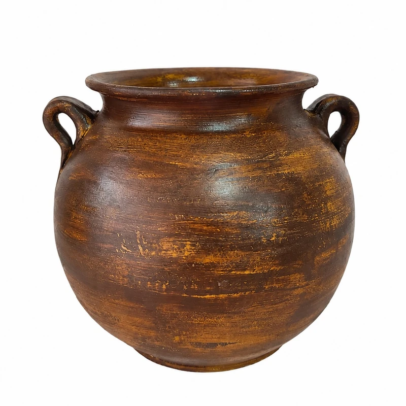 گلدان سفالی مدل پتینه طرح چوب