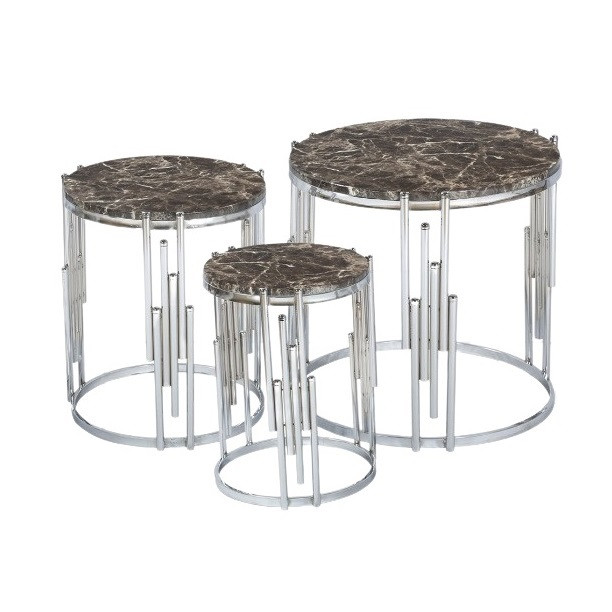 میز عسلی گالری چوب آشنایی مدل  Sil-591 مجموعه 3 عددی