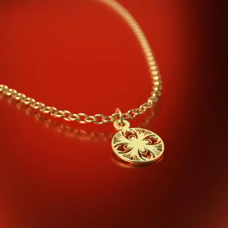 گردنبند طلا 18 عیار زنانه مدوپد مدل هندسی کد RNA10160