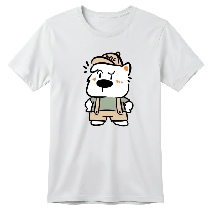 تی‌شرت آستین کوتاه یقه گرد بچگانه مدل خرس بامزه کد v2