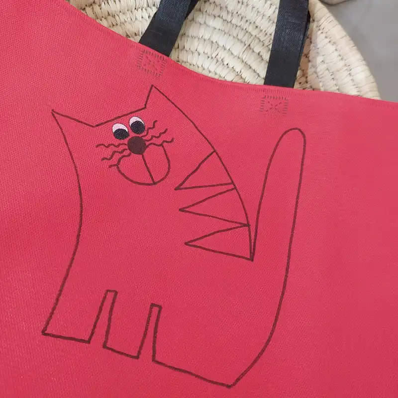 ساک دستی مدل سوزنی طرح گربه ملوس کد 38*38