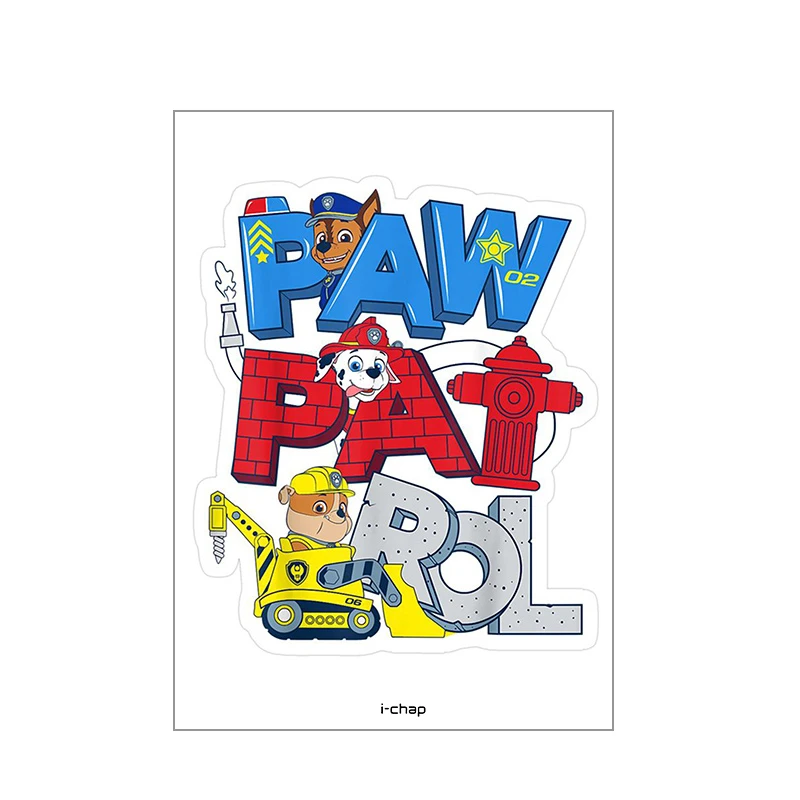 استیکر پارچه و لباس آی چاپ طرح paw patrol کد 105