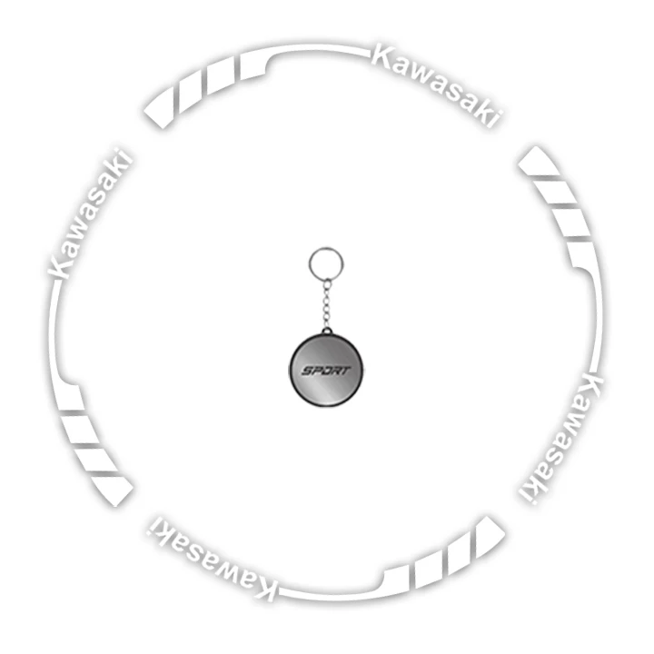 برچسب دور رینگ موتورسیکلت مهدیار کد DR0012 W همراه با جاکلیدی بسته 17 عددی