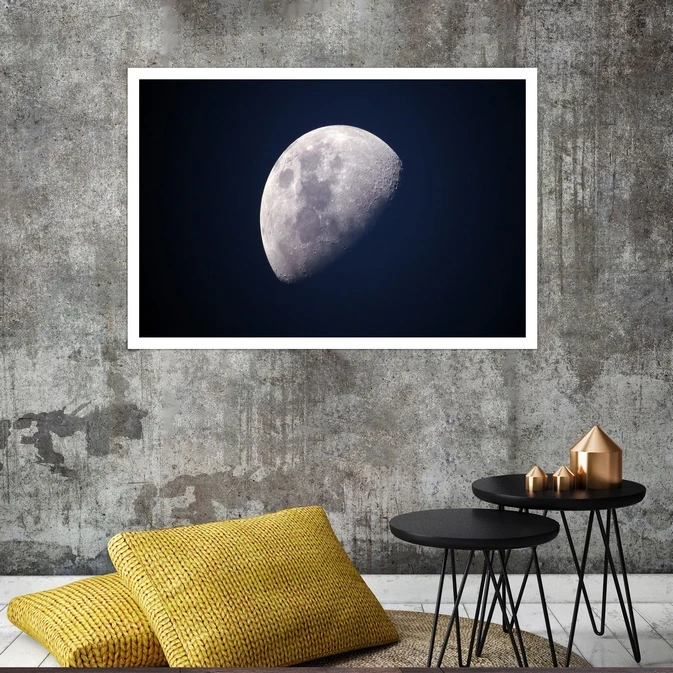 تابلو بکلیت طرح کهکشان و کره ماه مدل قاب شاسی W-s8278