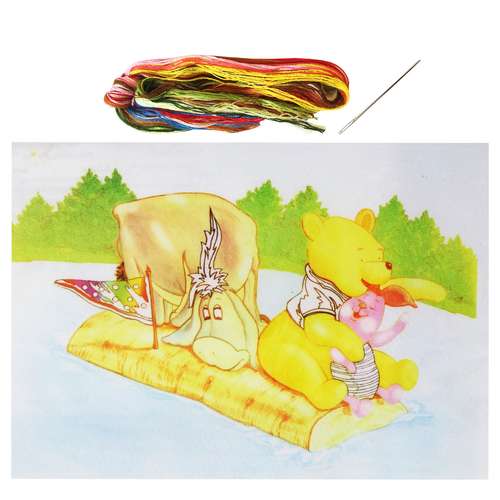 بسته گلدوزی نمونه مدل خرس پو کد 61 مجموعه 3 عددی