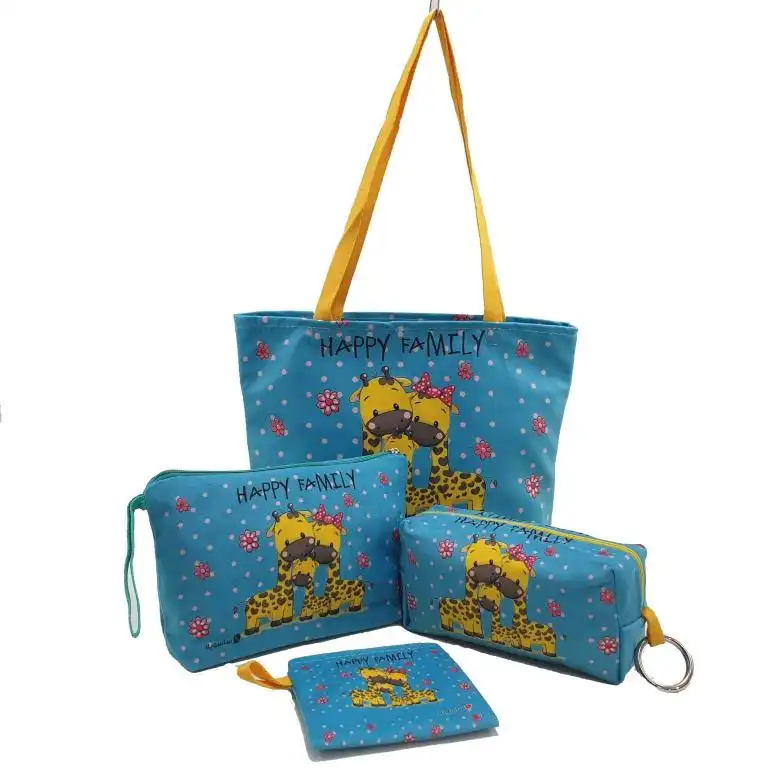 ساک لوازم کودک و نوزاد ساسویه مدل حیوانات فانتزی کد 104 مجموعه 4 عددی