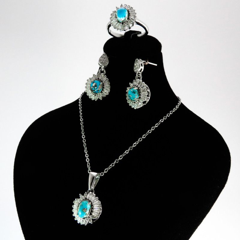 نیم ست نقره زنانه کد AV021-1