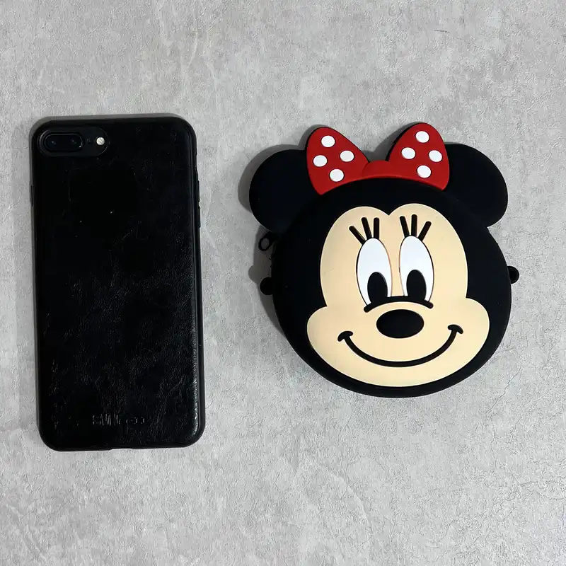 کیف رودوشی بچگانه مدل سیلیکونی طرح مینی موس خندان پاپیونی کد B M 4