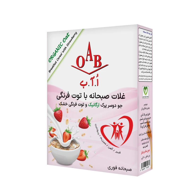 جو دوسر پرک ارگانیک و توت فرنگی خشک اُ.آ.ب - 200 گرم