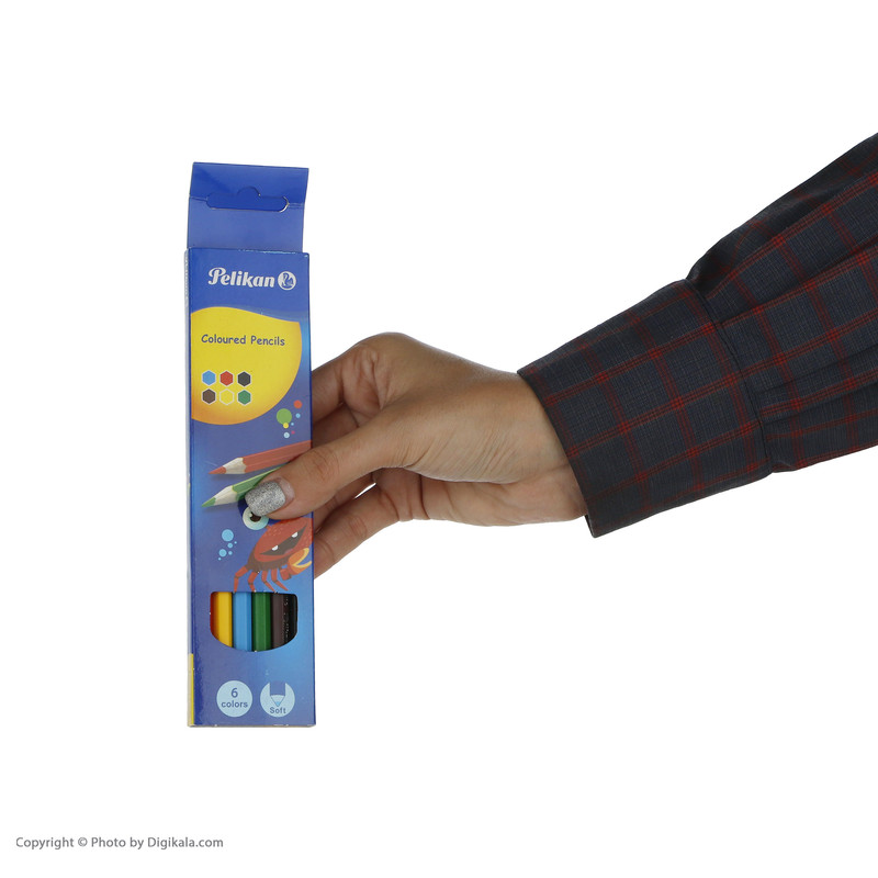 مداد رنگی 6 رنگ پلیکان مدل 604464