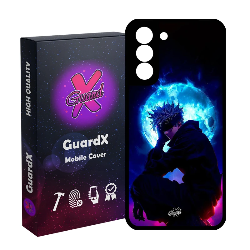 کاور گارد ایکس طرح ساتورو گوجو انیمه مدل Glass10691 مناسب برای گوشی موبایل سامسونگ Galaxy S21 FE