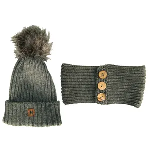 ست کلاه و شال گردن بافتنی بچگانه مدل B107