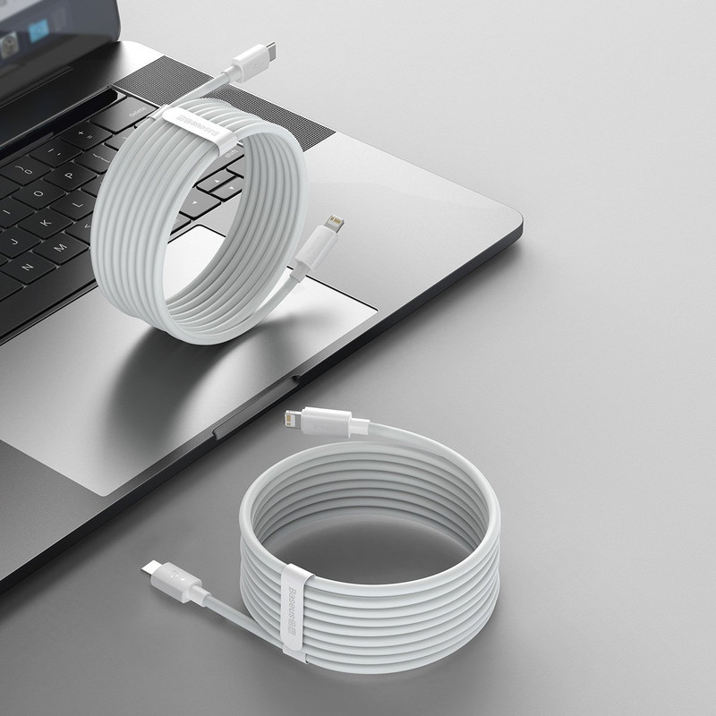 کابل تبدیل USB-C به لایتنینگ باسئوس مدل Superior PD  طول 1.5 متر بسته دو عددی