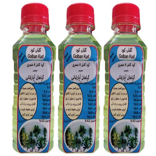 کود مایع مرکب گیاهان آپارتمانی گلبان کود مدل GLBK حجم 660 میلی لیتر بسته سه عددی