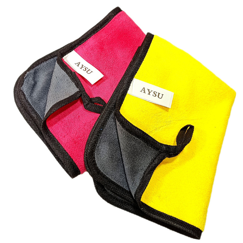 دستمال نظافت خودرو آیسو مدل سوپر میکروفایبر بسته 3 عددی