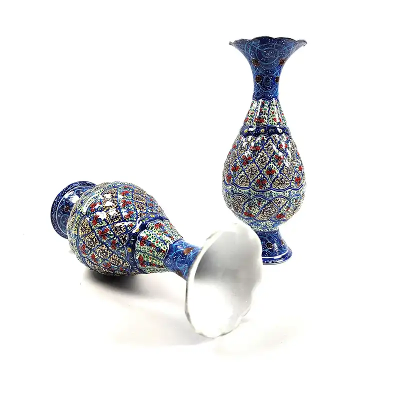 گلدان میناکاری مدل شیرازی کد G20 مجموعه 2 عددی