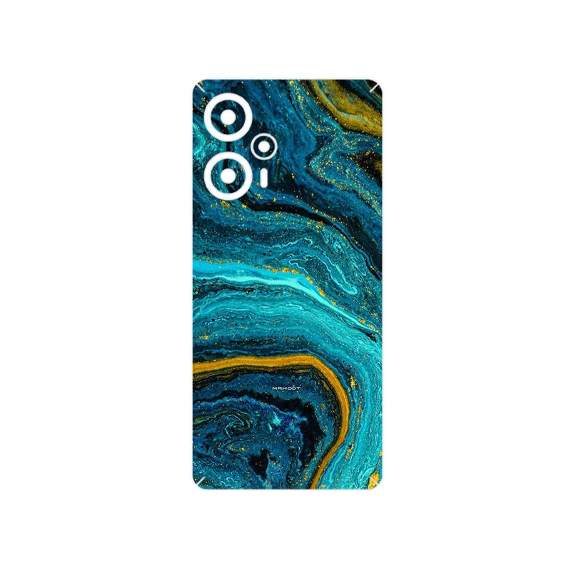 برچسب پوششی ماهوت مدل Turquoise marblewith golden streaks مناسب برای گوشی موبایل شیائومی Poco F5