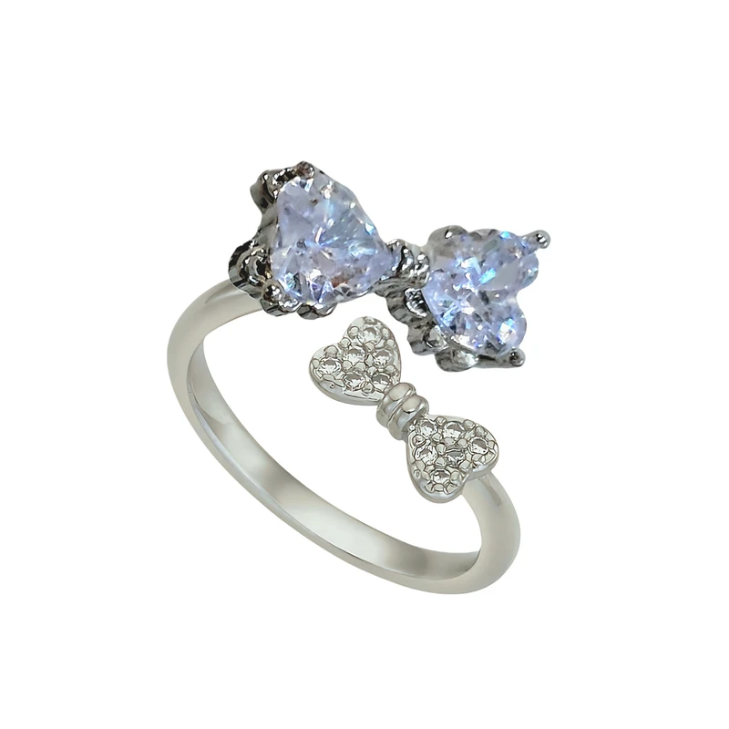 انگشتر زنانه مدل پاپیون نگین دار جواهری کد Artcity33