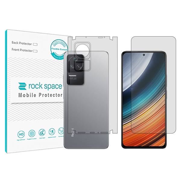محافظ صفحه نمایش شفاف راک اسپیس مدل HyGEL  مناسب برای گوشی موبایل شیائومی Redmi K40S به همراه محافظ پشت