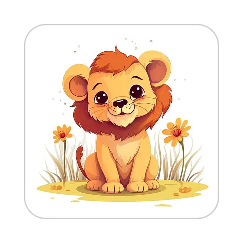 زیر لیوانی کاکتی طرح شیر مدل mp23388