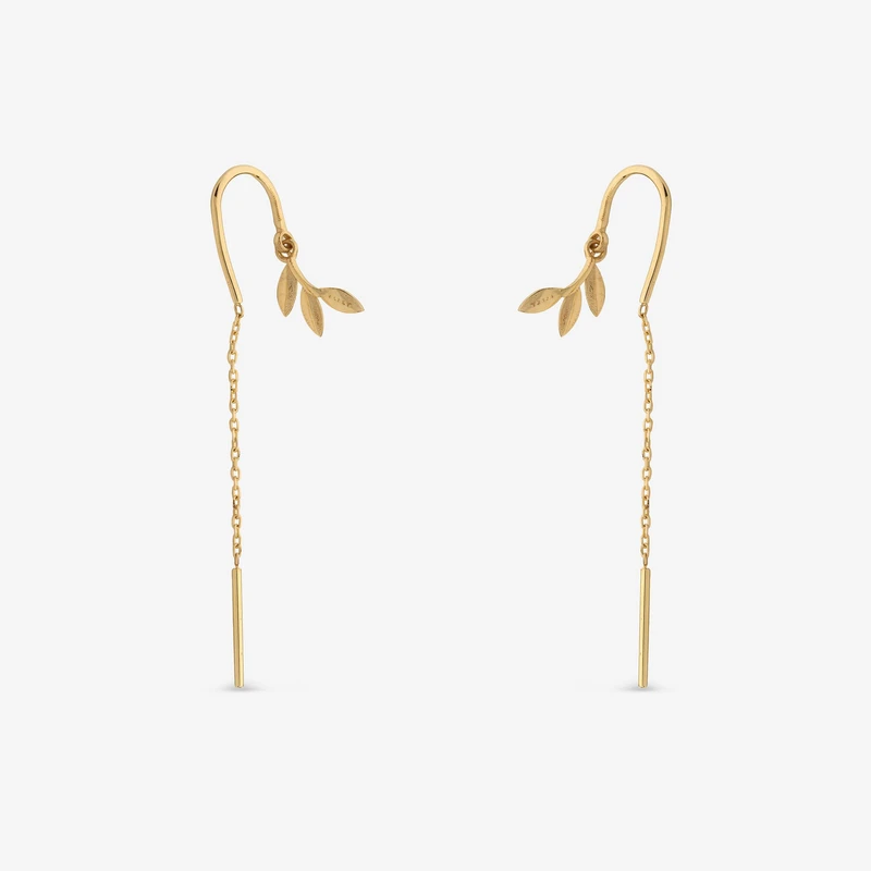 گوشواره بخیه‌ای طلا 18 عیار زنانه جواهری راز مدل 2412-36