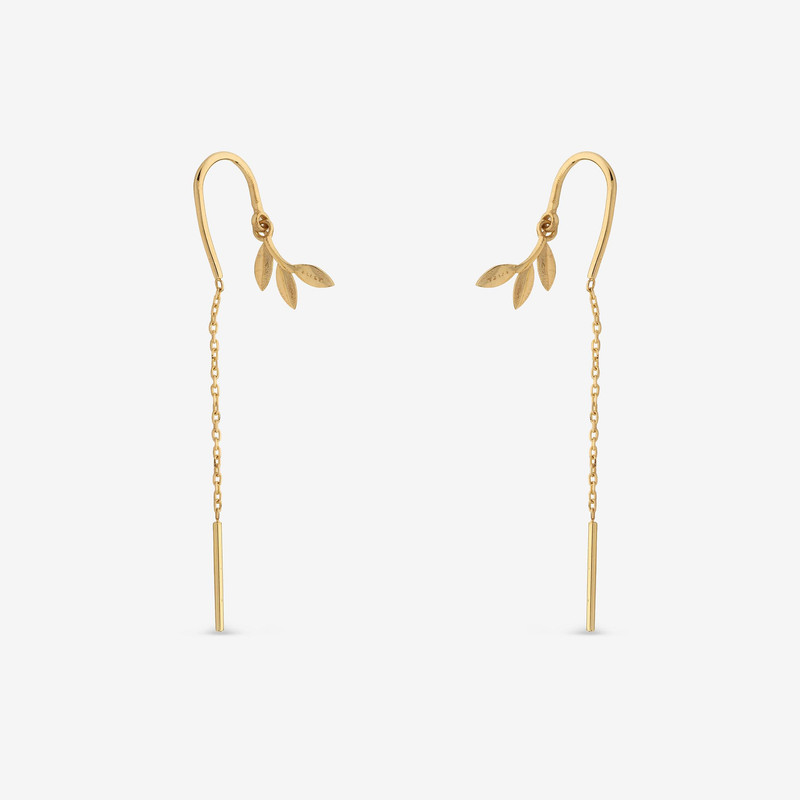 گوشواره بخیه‌ای طلا 18 عیار زنانه جواهری راز مدل 2412-36