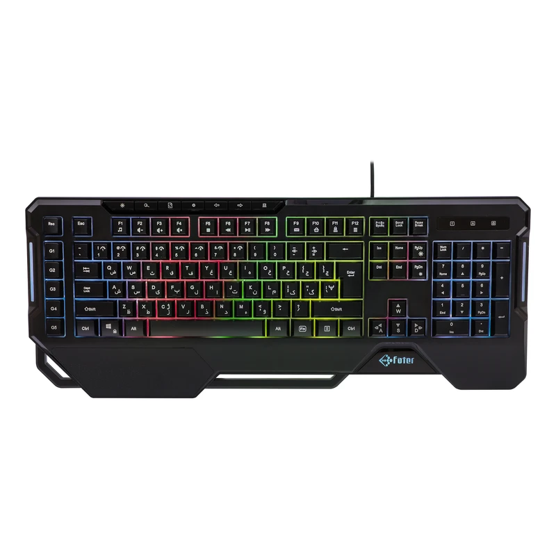 کیبورد گیمینگ فاطر مدل KCR-7000B، سوییچ هیبریدی، Full-size، نورپردازی RGB
