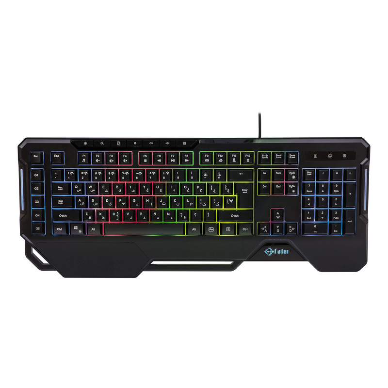 کیبورد گیمینگ فاطر مدل KCR-7000B، سوییچ هیبریدی، Full-size، نورپردازی RGB