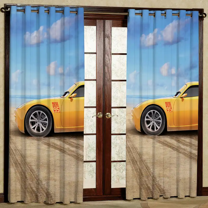 پرده مدل ماشین  مخمل پانچی کد 4218 سایز 140x200 سانتی متر