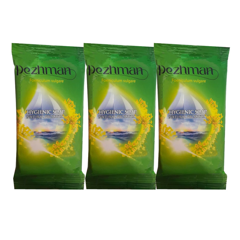 صابون شستشو پژمان مدل Foeniculum vulgare وزن 75 گرم بسته 3 عددی