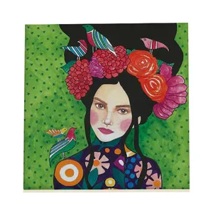 کاشی طرح بانو و پرندگان کد f209